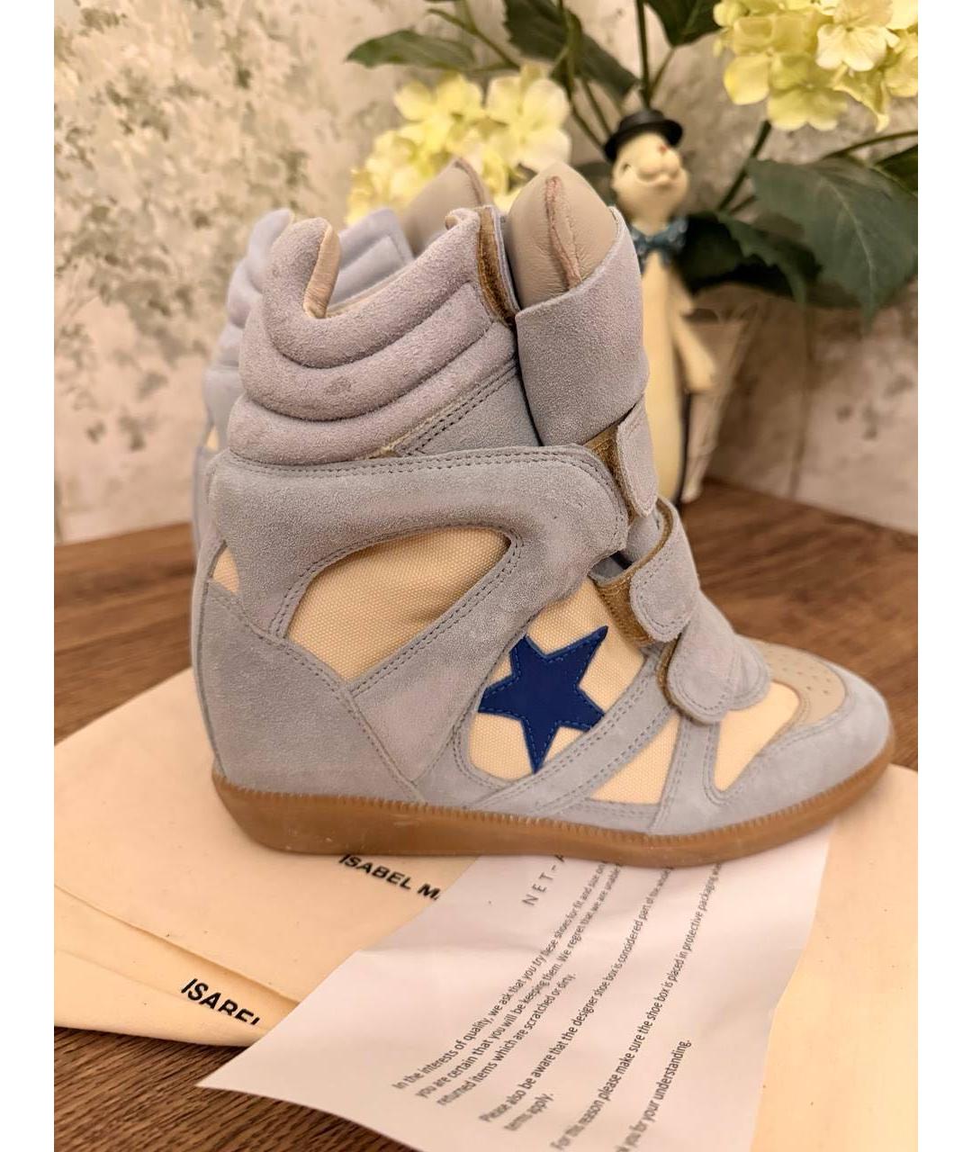 ISABEL MARANT Голубые замшевые кроссовки, фото 6