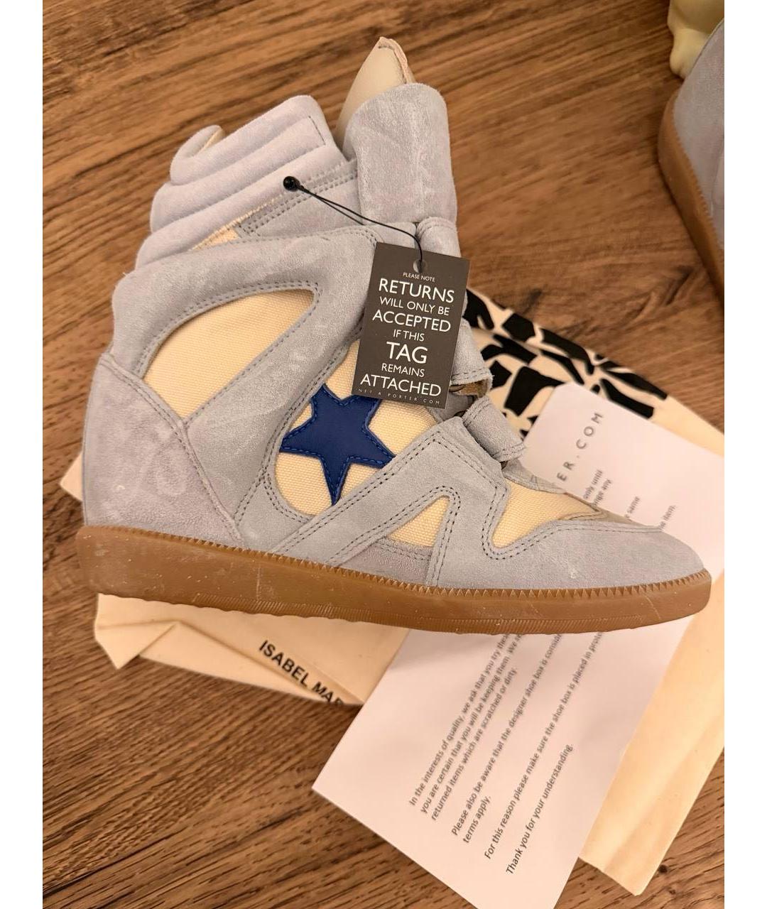 ISABEL MARANT Голубые замшевые кроссовки, фото 5