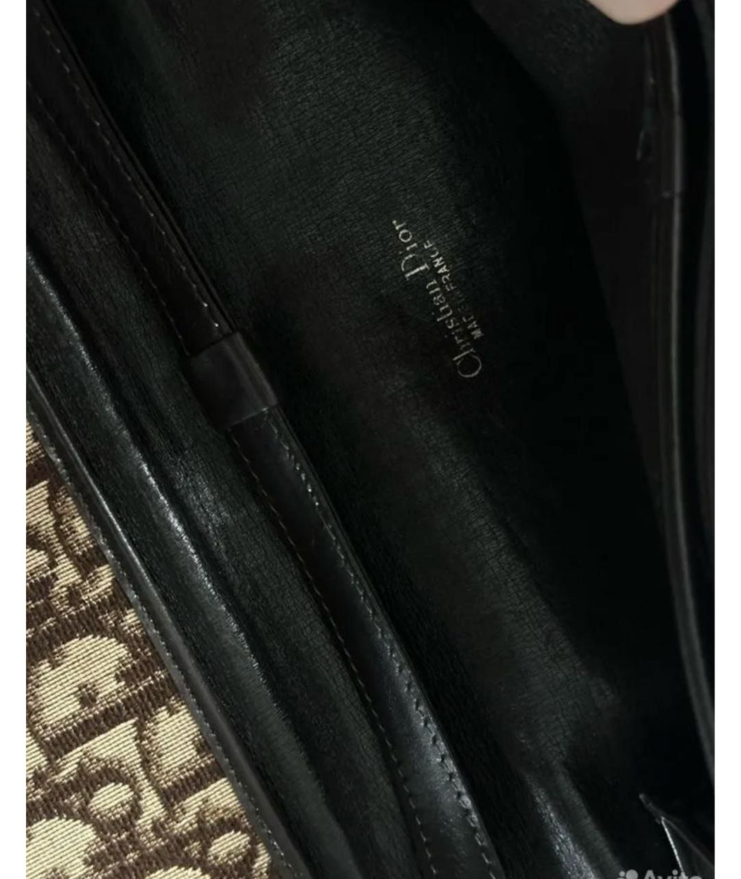 CHRISTIAN DIOR Коричневая бархатная сумка с короткими ручками, фото 5