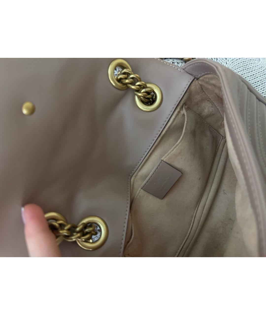 GUCCI Бежевая кожаная сумка через плечо, фото 4