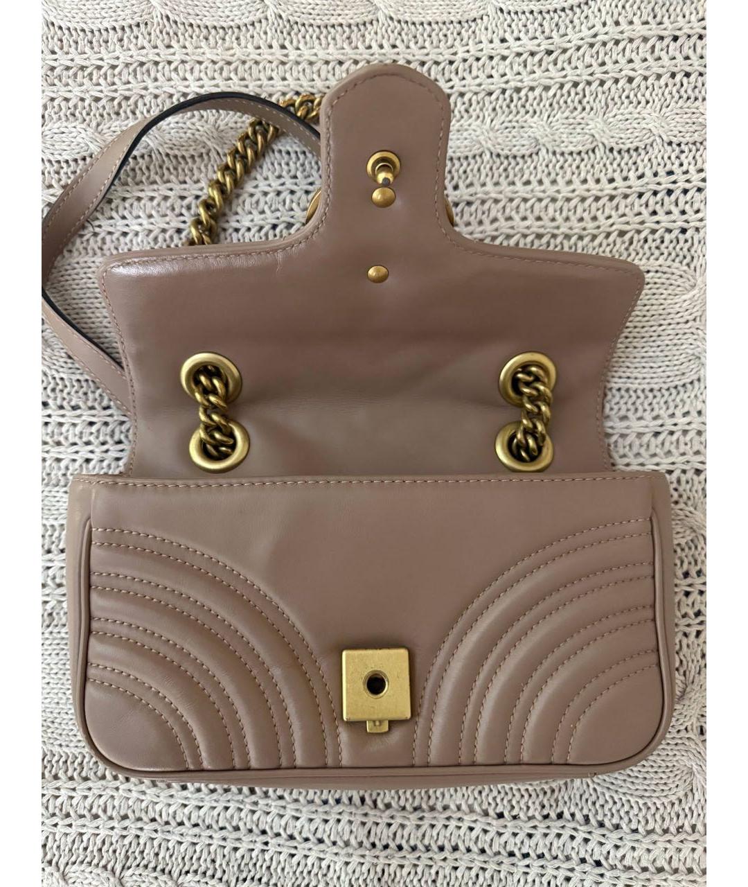 GUCCI Бежевая кожаная сумка через плечо, фото 2