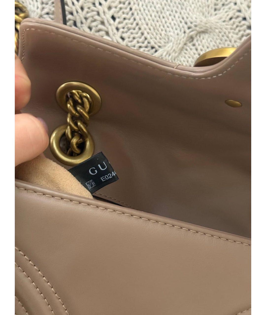 GUCCI Бежевая кожаная сумка через плечо, фото 5