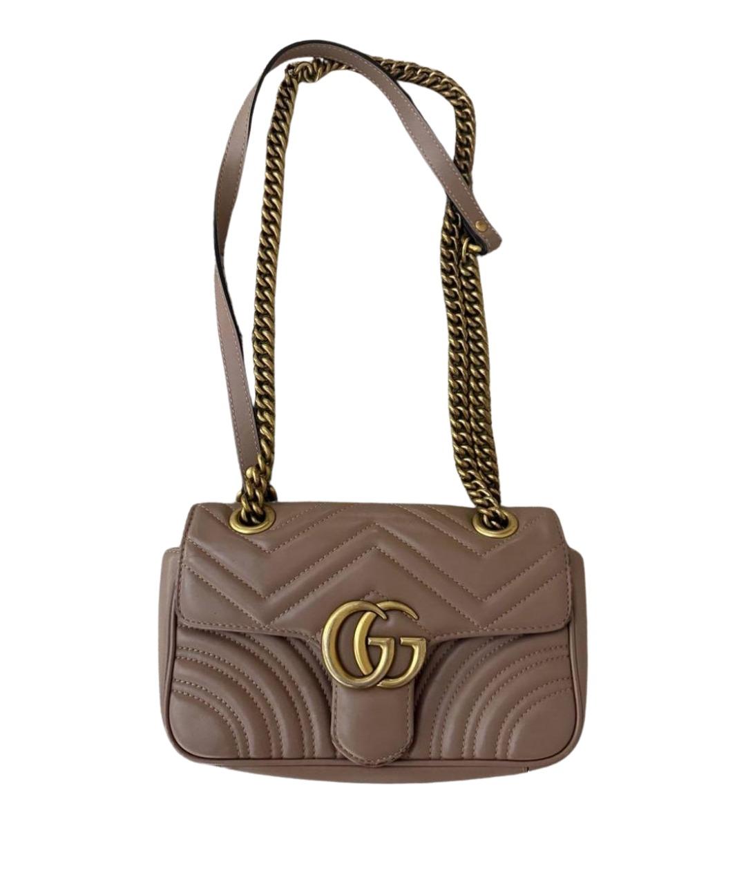 GUCCI Бежевая кожаная сумка через плечо, фото 1