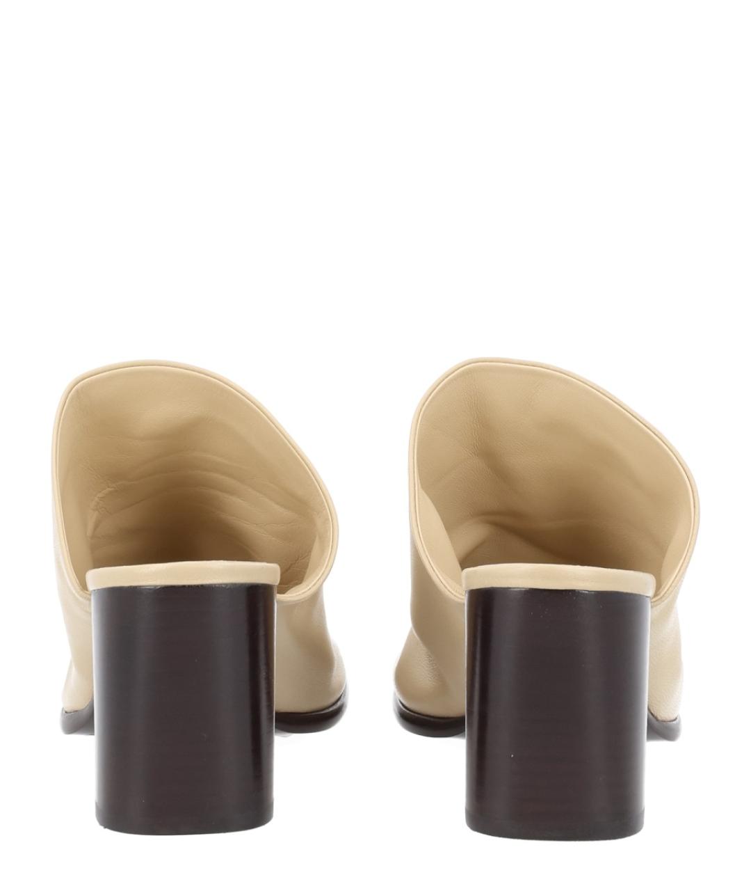 LEMAIRE Бежевые кожаные мюли, фото 2