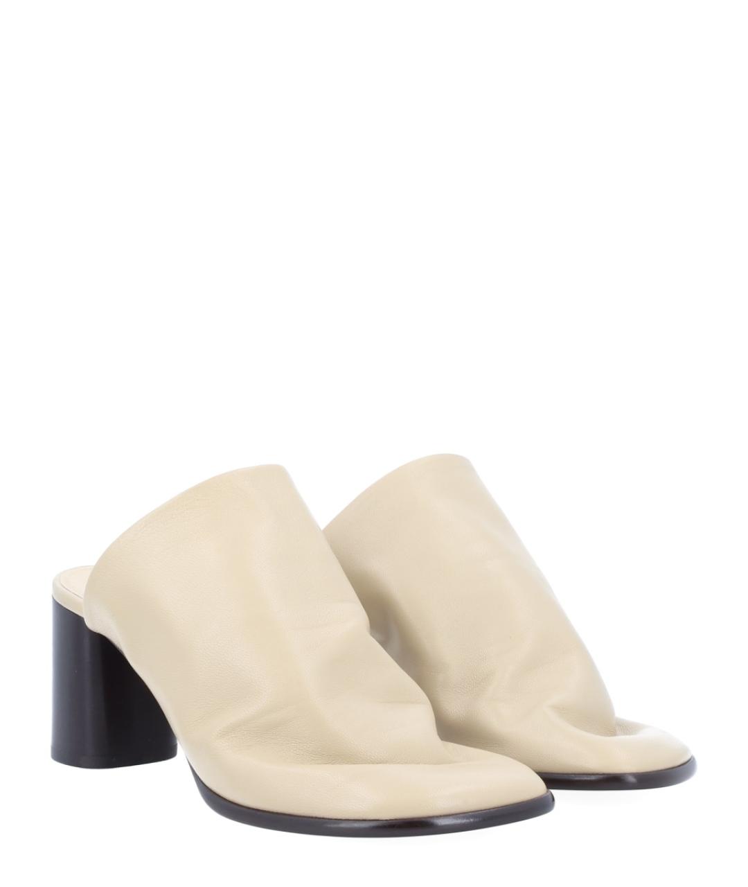 LEMAIRE Бежевые кожаные мюли, фото 3