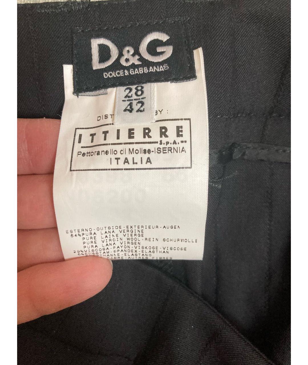 DOLCE&GABBANA Черные прямые брюки, фото 6