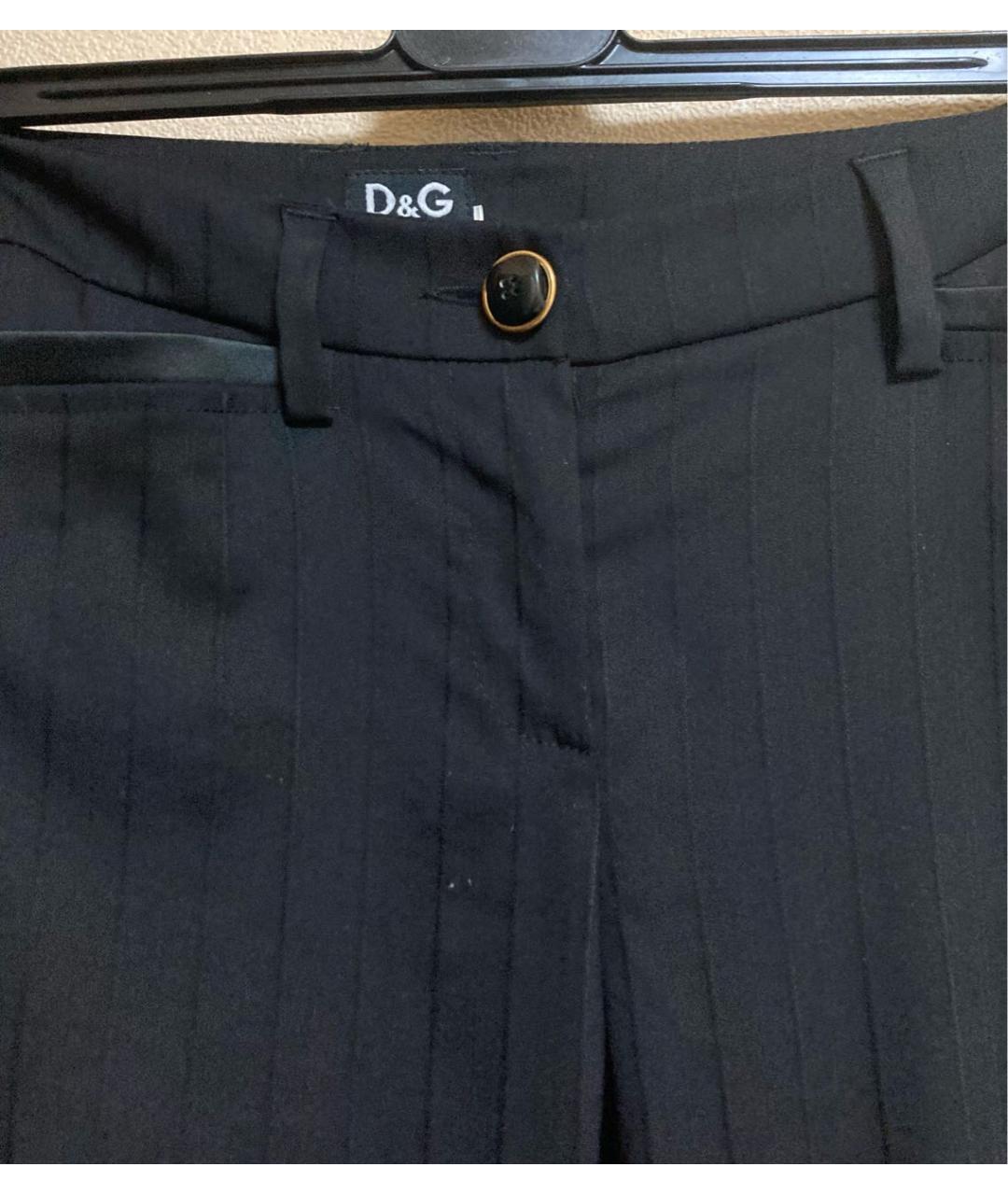 DOLCE&GABBANA Черные прямые брюки, фото 3