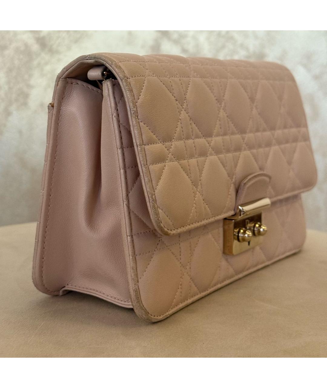 CHRISTIAN DIOR Розовая кожаная сумка через плечо, фото 2