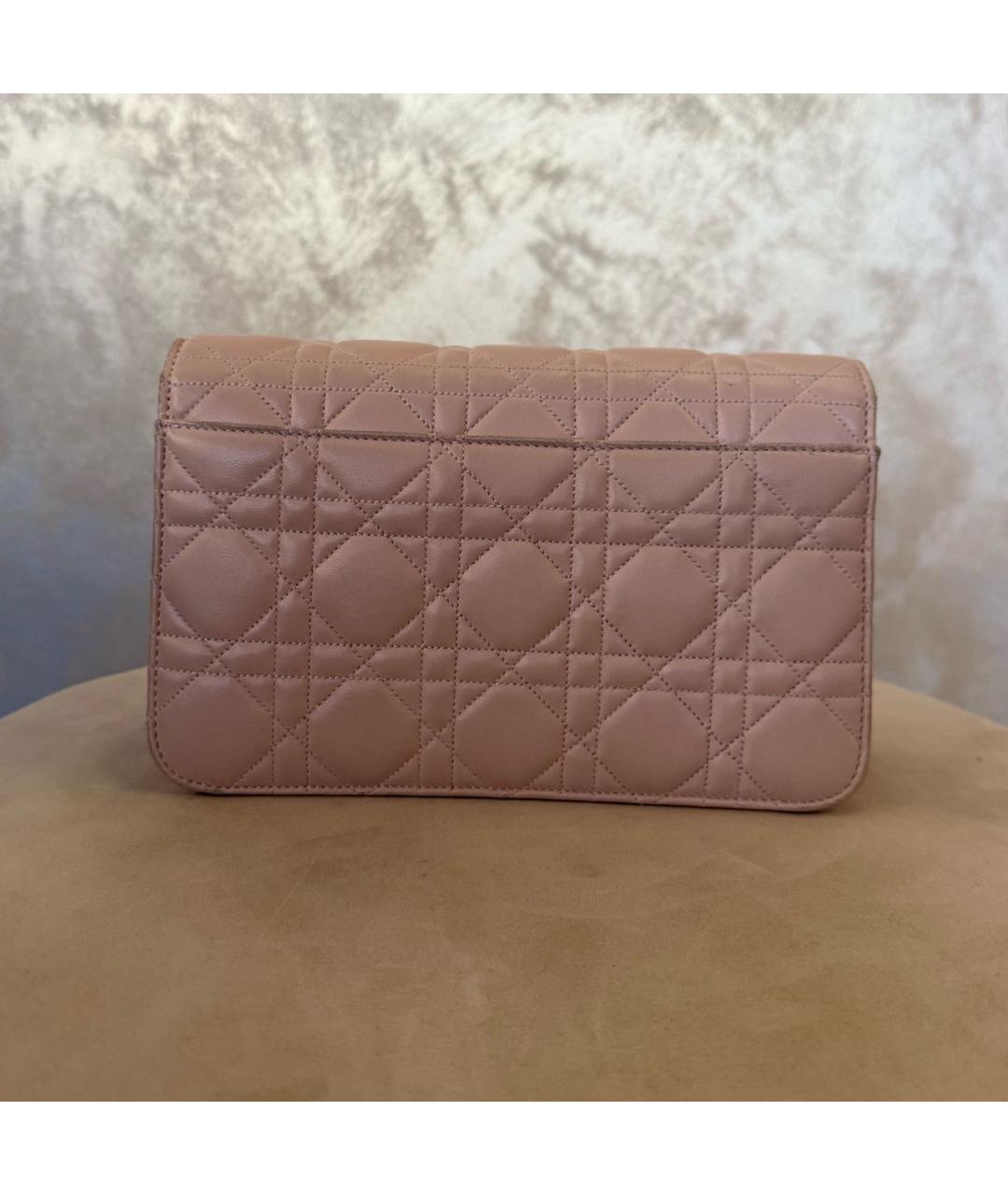 CHRISTIAN DIOR Розовая кожаная сумка через плечо, фото 3