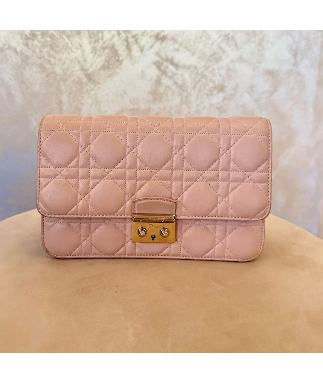 CHRISTIAN DIOR Розовая кожаная сумка через плечо, фото 6