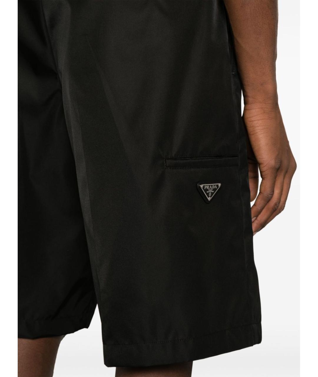 PRADA Черные полиамидовые шорты, фото 3