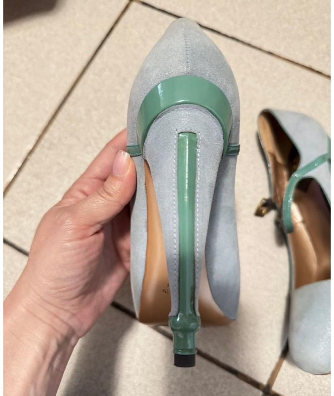 ROBERTO CAVALLI Бирюзовые замшевые туфли, фото 3