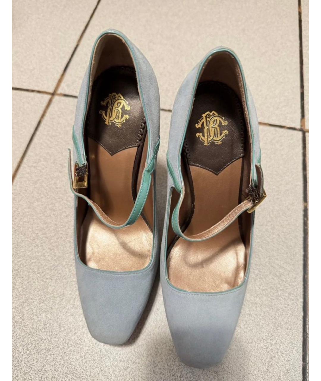 ROBERTO CAVALLI Бирюзовые замшевые туфли, фото 2