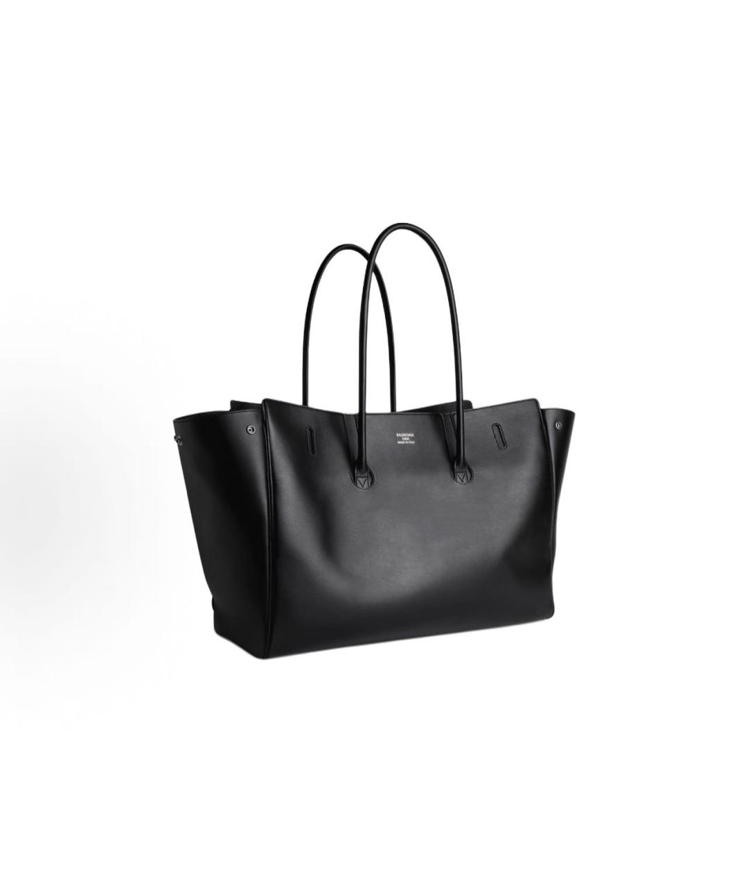 BALENCIAGA Черная кожаная сумка тоут, фото 3