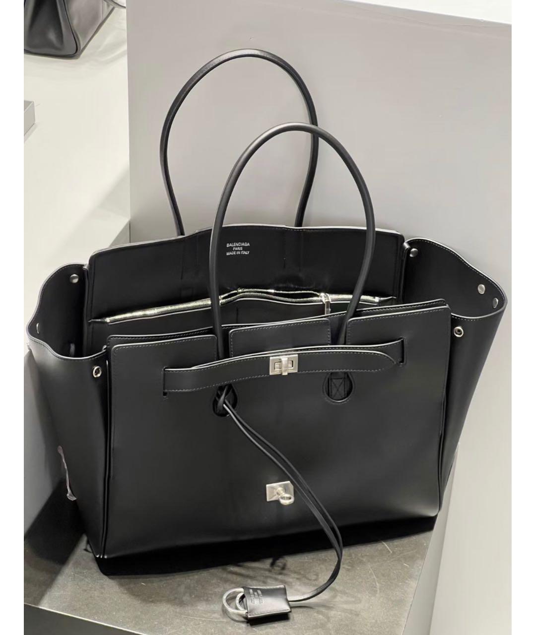 BALENCIAGA Черная кожаная сумка тоут, фото 6