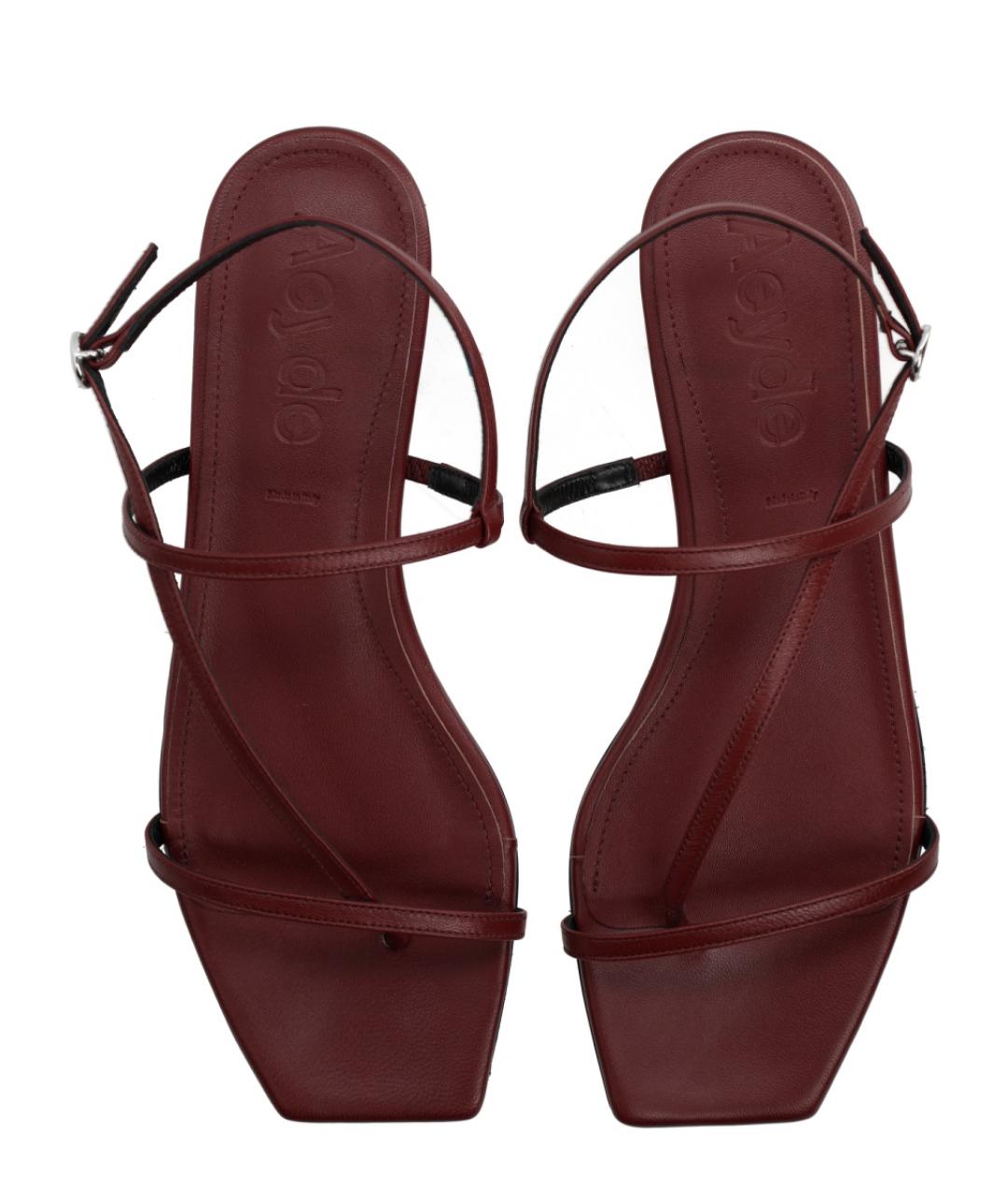 AEYDE Бордовые кожаные сандалии, фото 4
