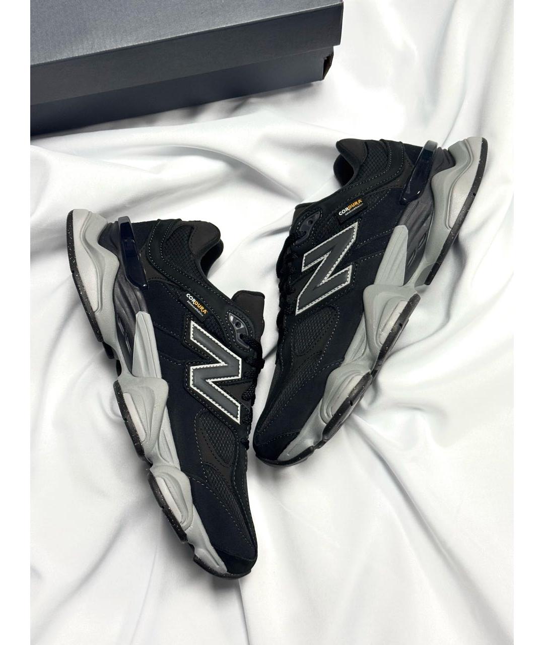 NEW BALANCE Черные кожаные низкие кроссовки / кеды, фото 3