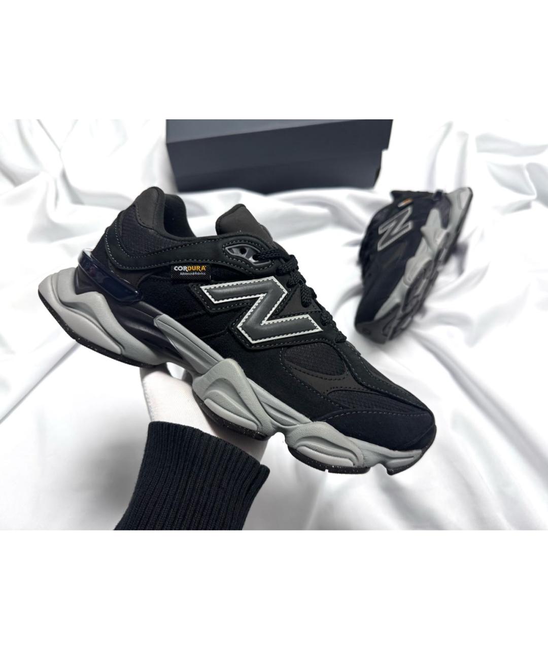 NEW BALANCE Черные кожаные низкие кроссовки / кеды, фото 2