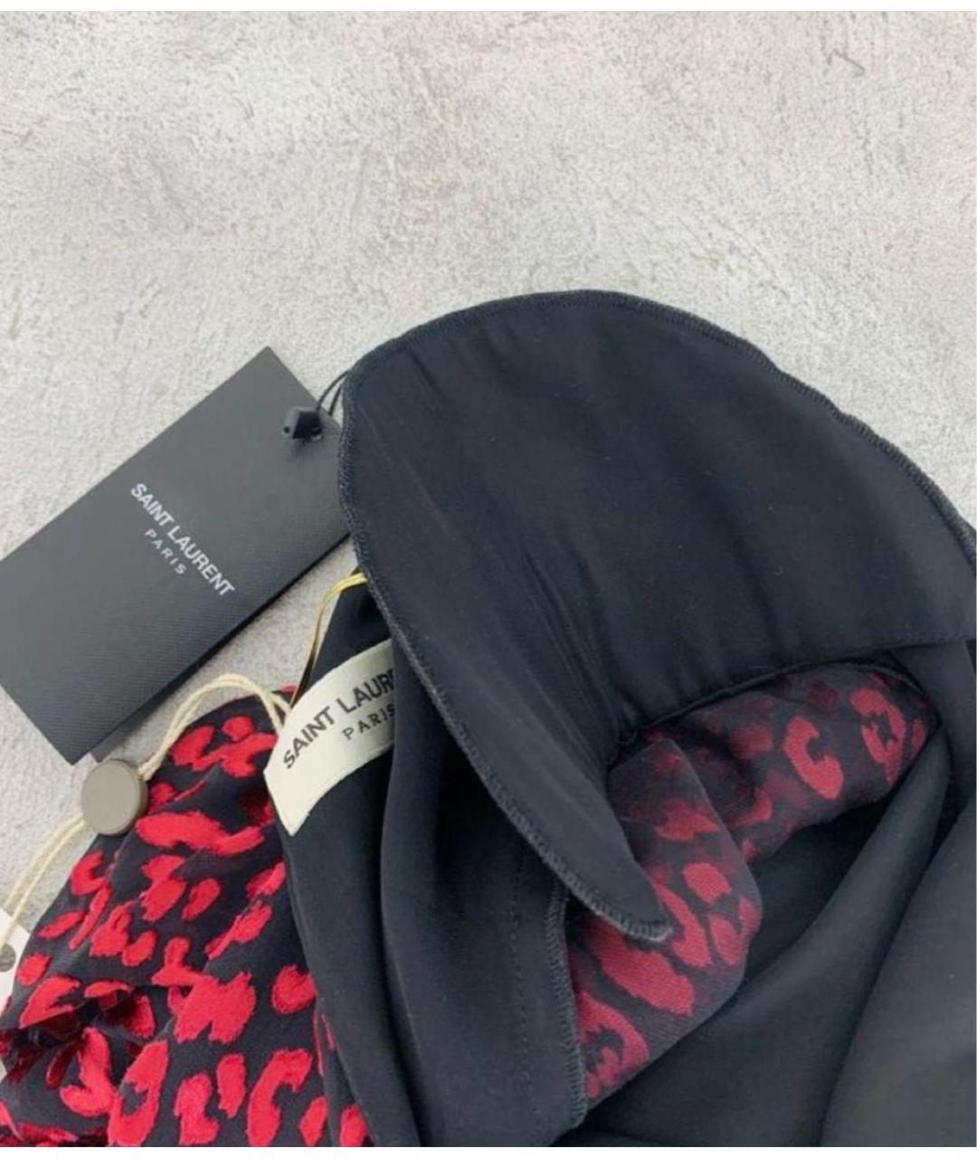 SAINT LAURENT Бордовое вискозное коктейльное платье, фото 4