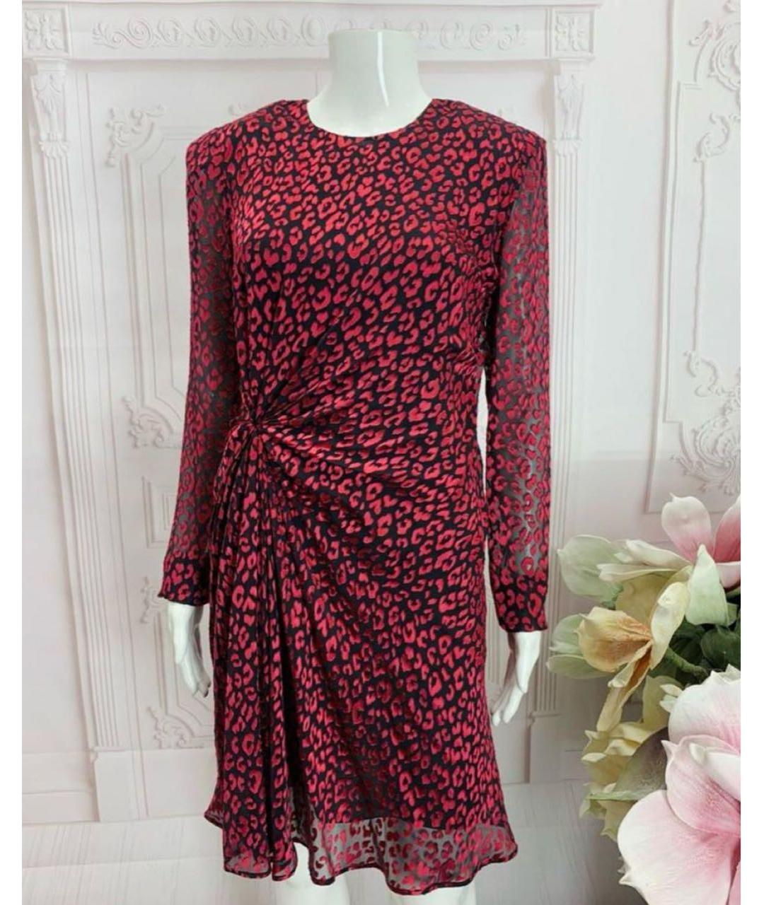 SAINT LAURENT Бордовое вискозное коктейльное платье, фото 6