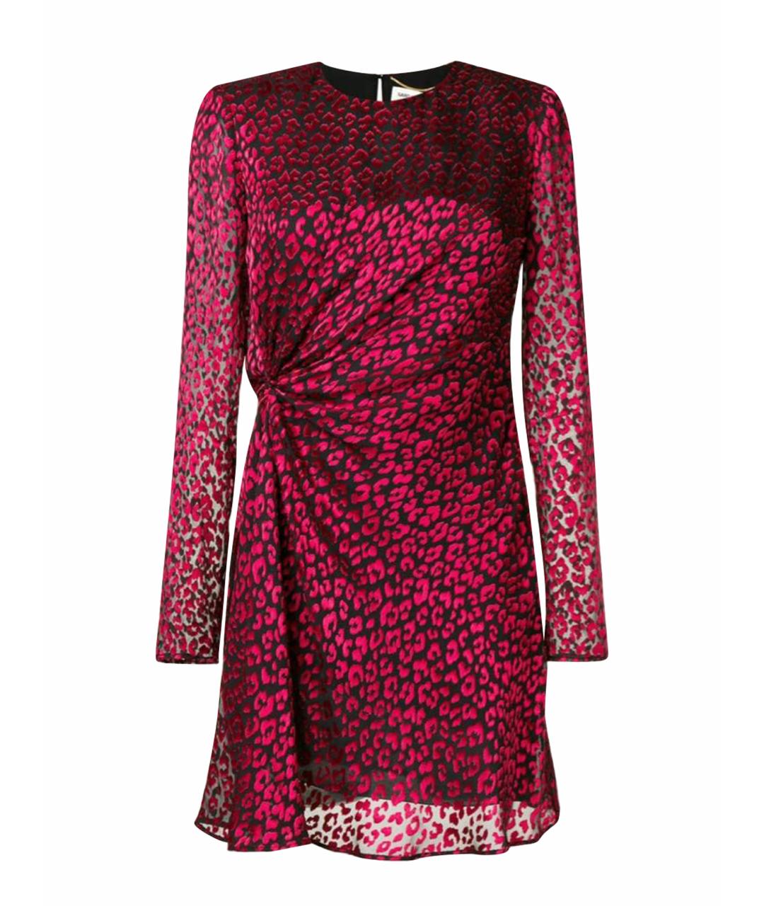 SAINT LAURENT Бордовое вискозное коктейльное платье, фото 1