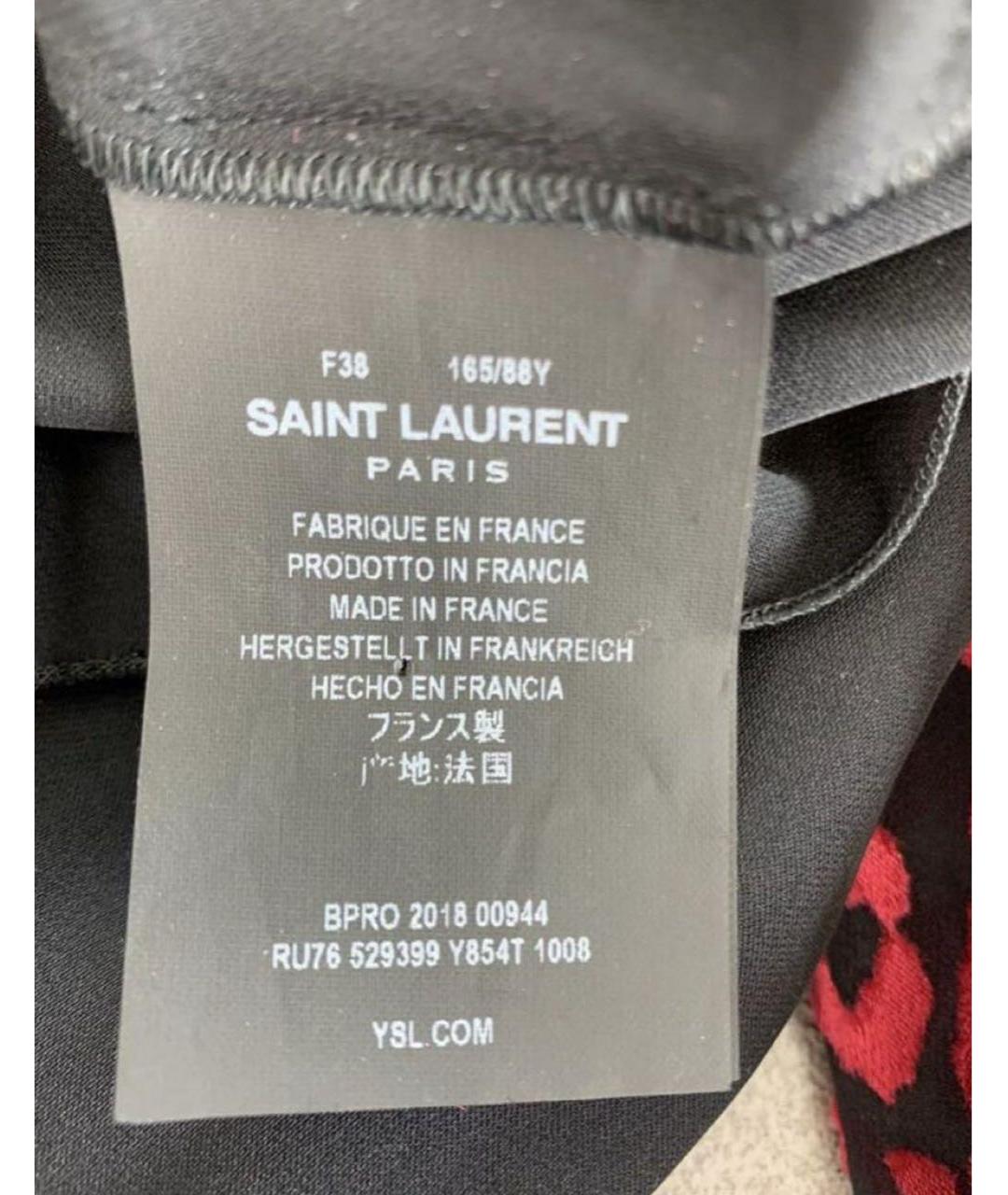 SAINT LAURENT Бордовое вискозное коктейльное платье, фото 7