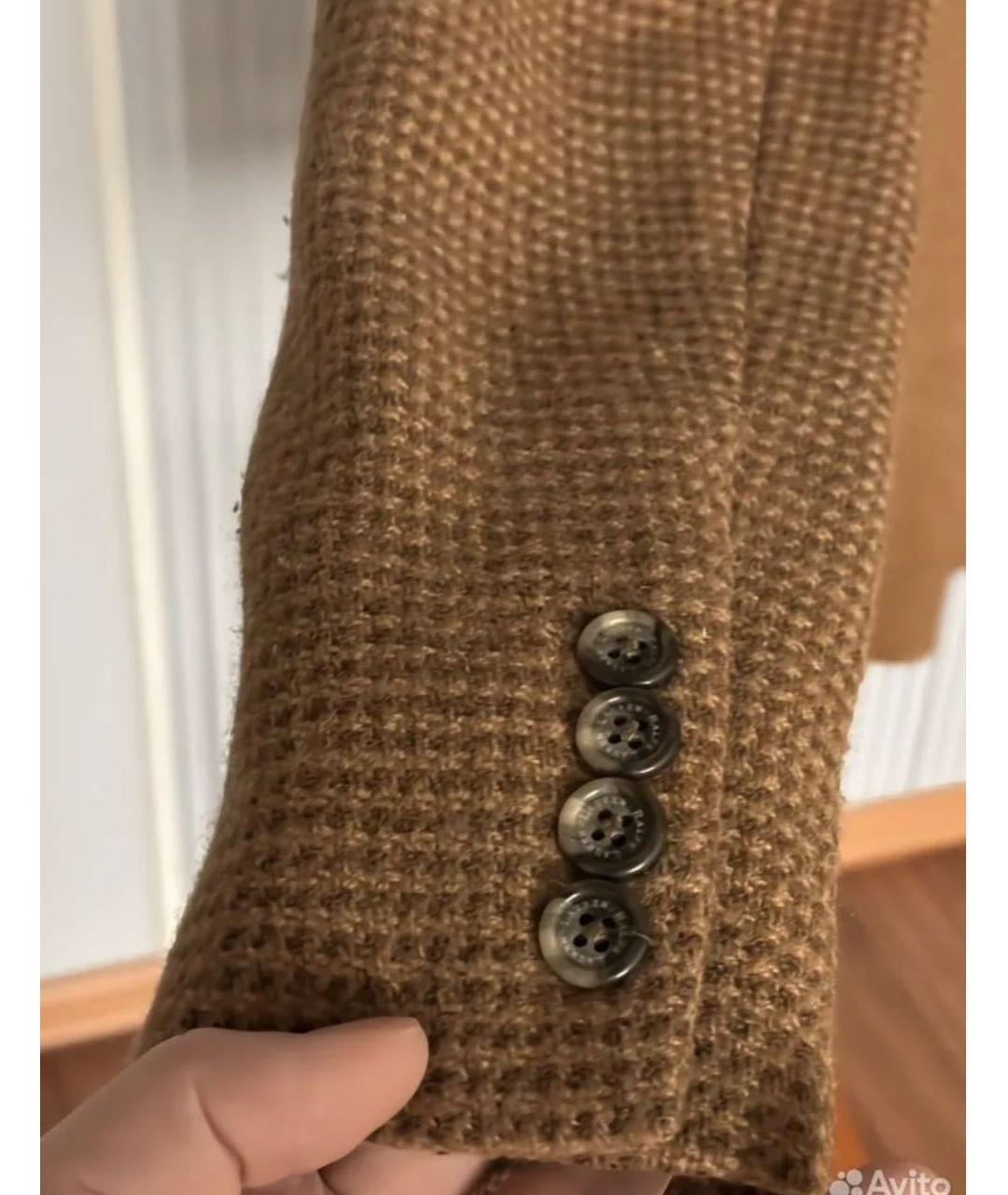 RALPH LAUREN COLLECTION Бежевый шерстяной жакет/пиджак, фото 5