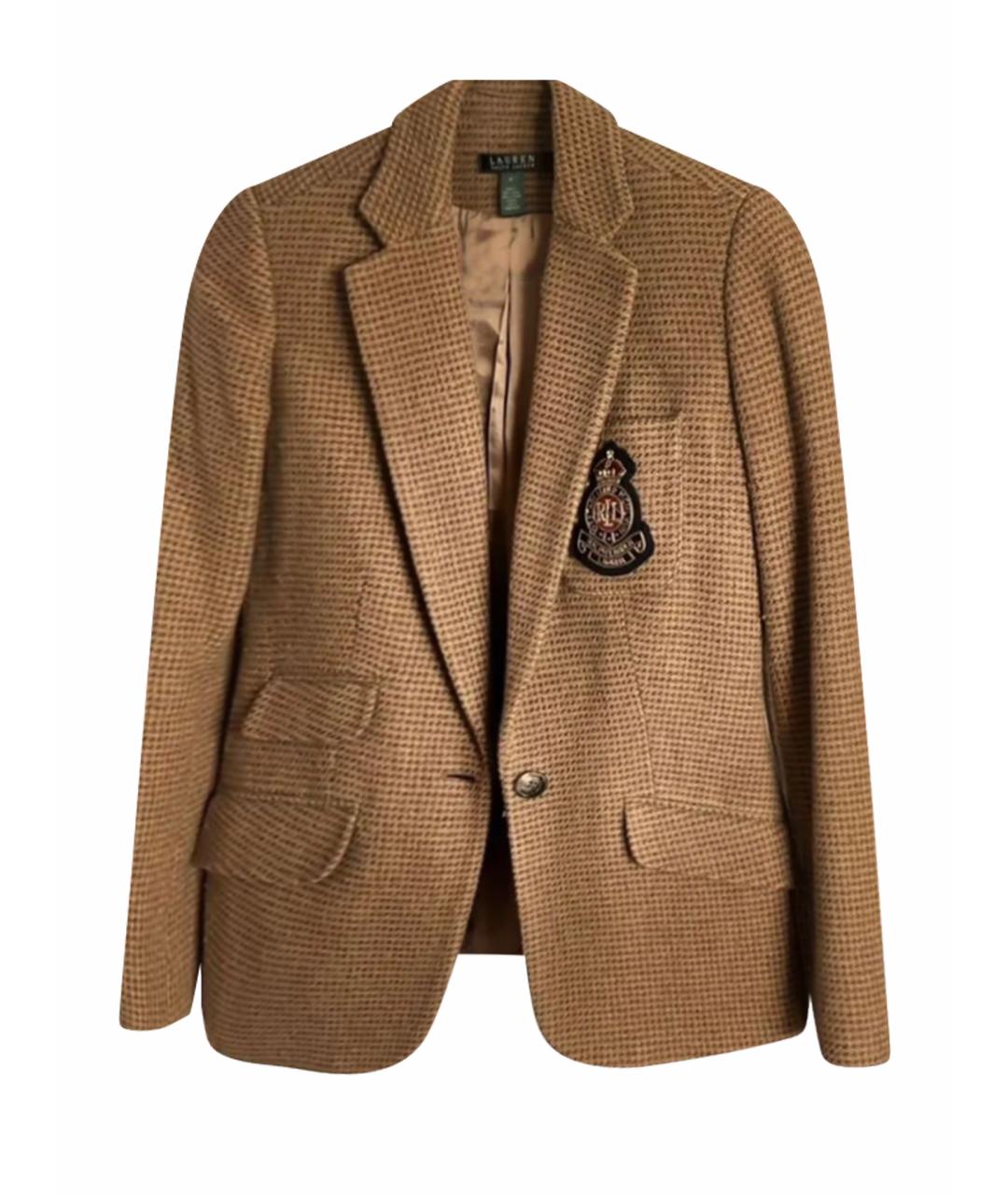 RALPH LAUREN COLLECTION Бежевый шерстяной жакет/пиджак, фото 1