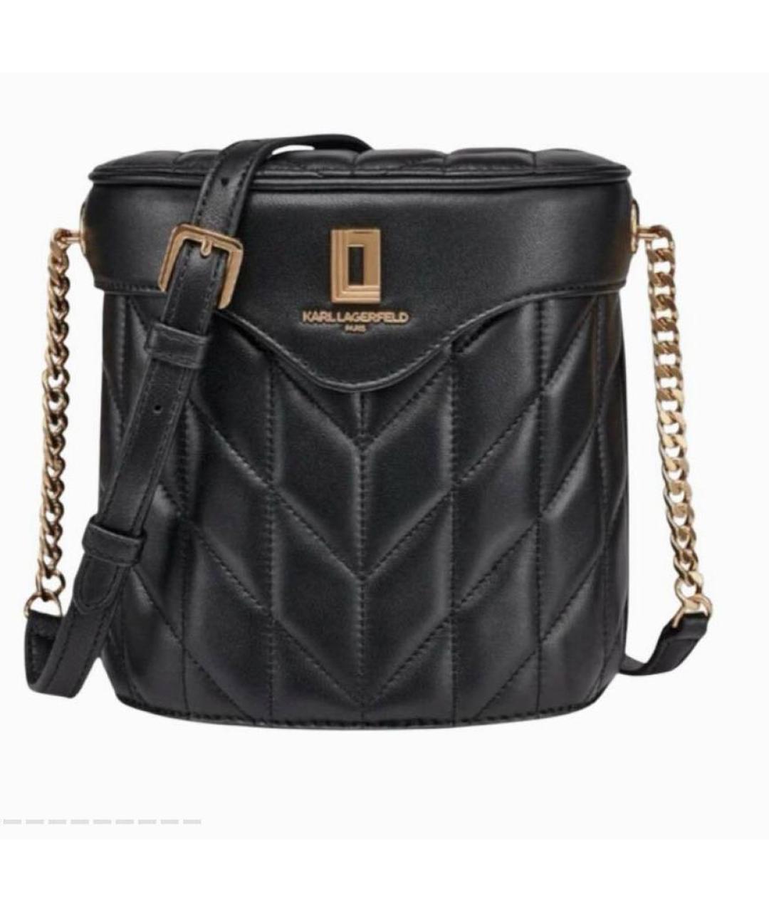 KARL LAGERFELD Черная кожаная сумка через плечо, фото 7
