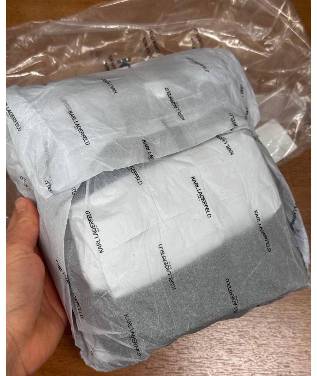 KARL LAGERFELD Черная кожаная сумка через плечо, фото 6