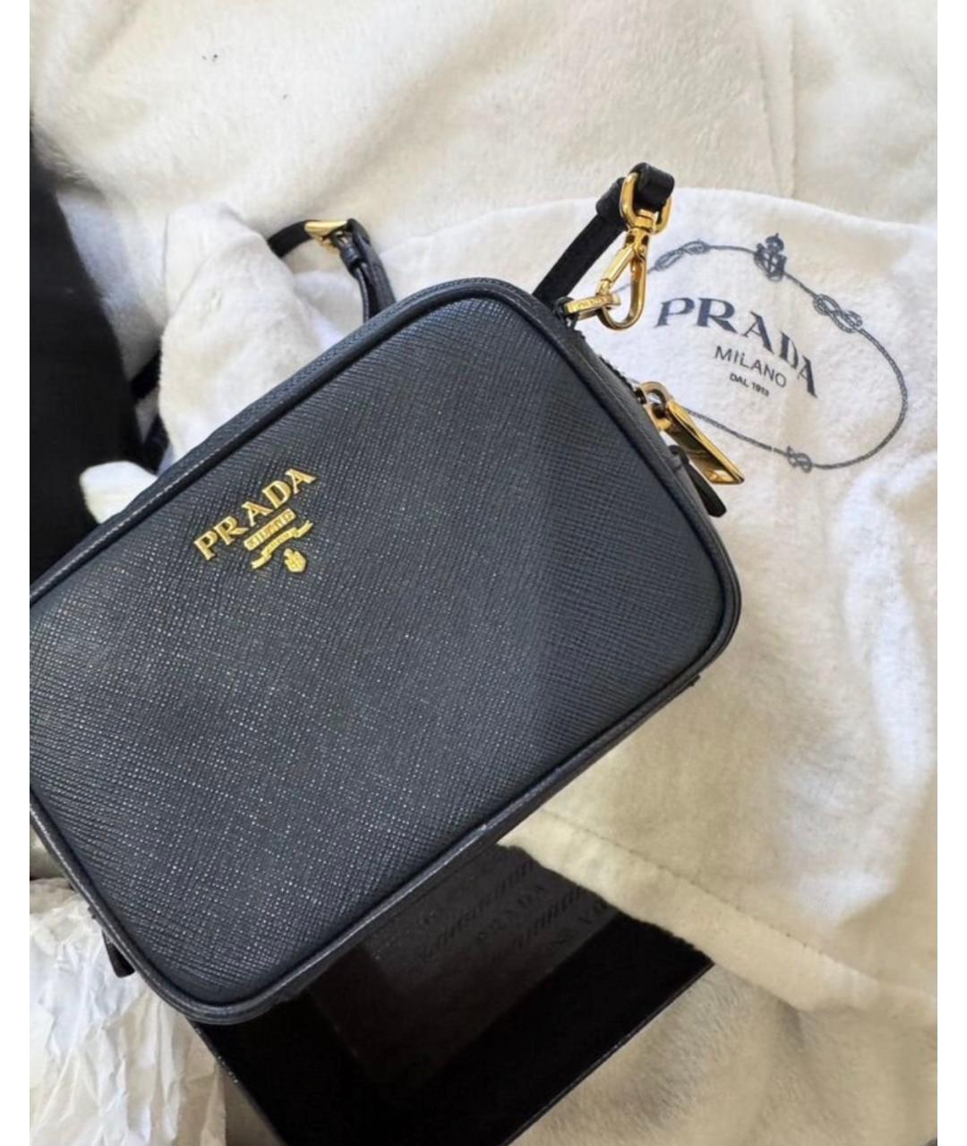 PRADA Синяя кожаная сумка через плечо, фото 2