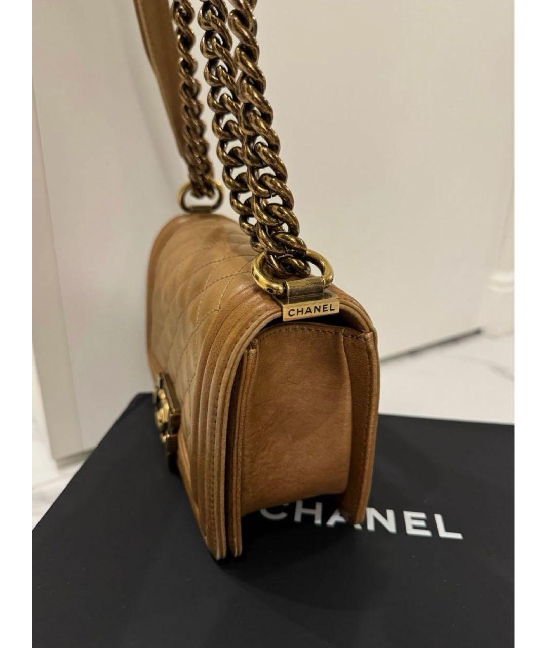 CHANEL Коричневая кожаная сумка через плечо, фото 2