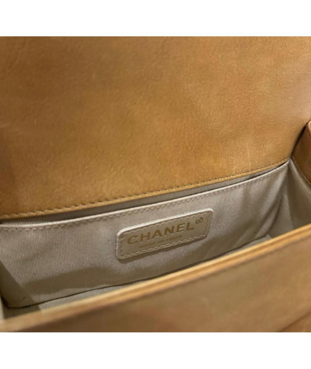CHANEL Коричневая кожаная сумка через плечо, фото 4