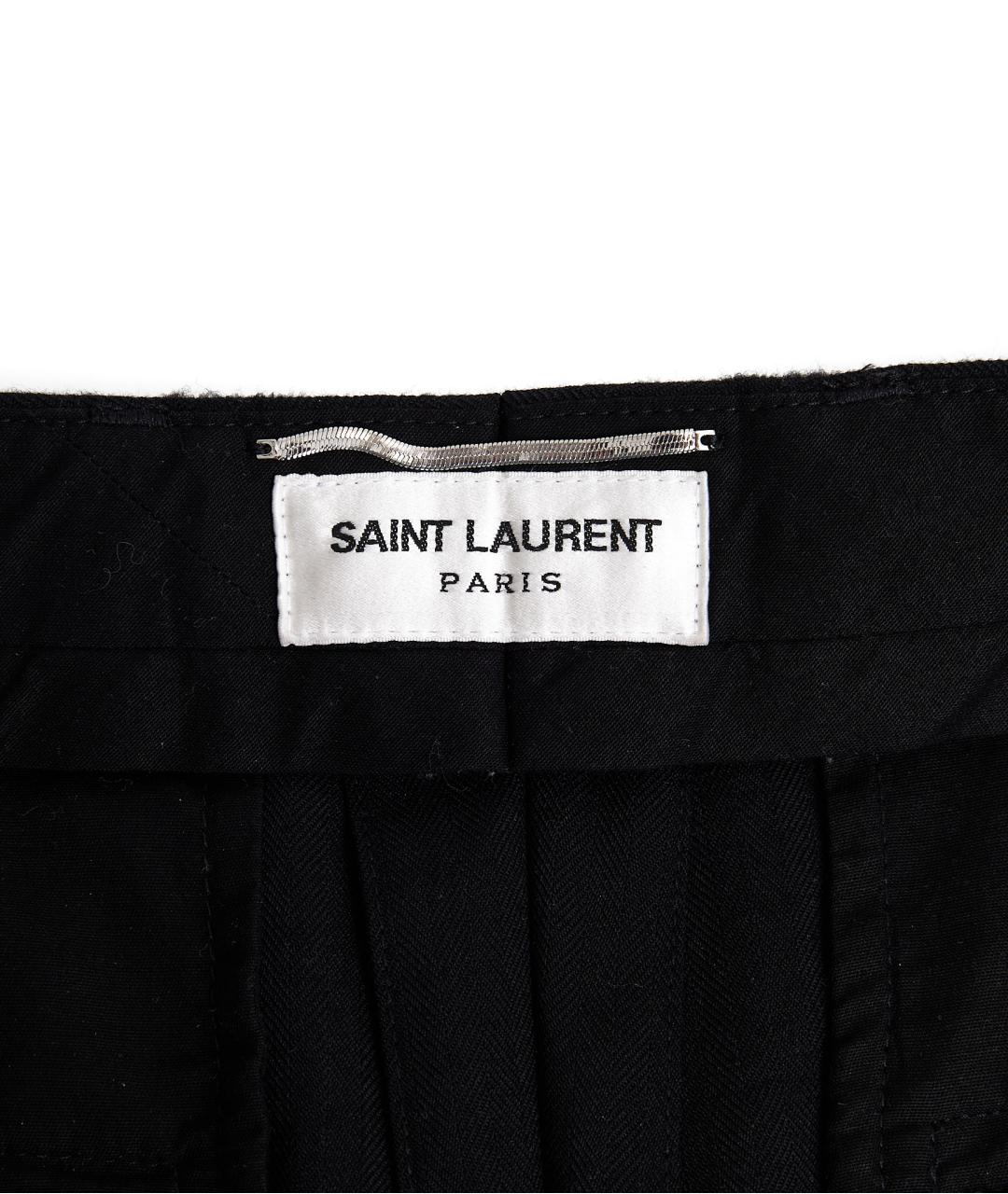 SAINT LAURENT Черные шерстяные классические брюки, фото 4