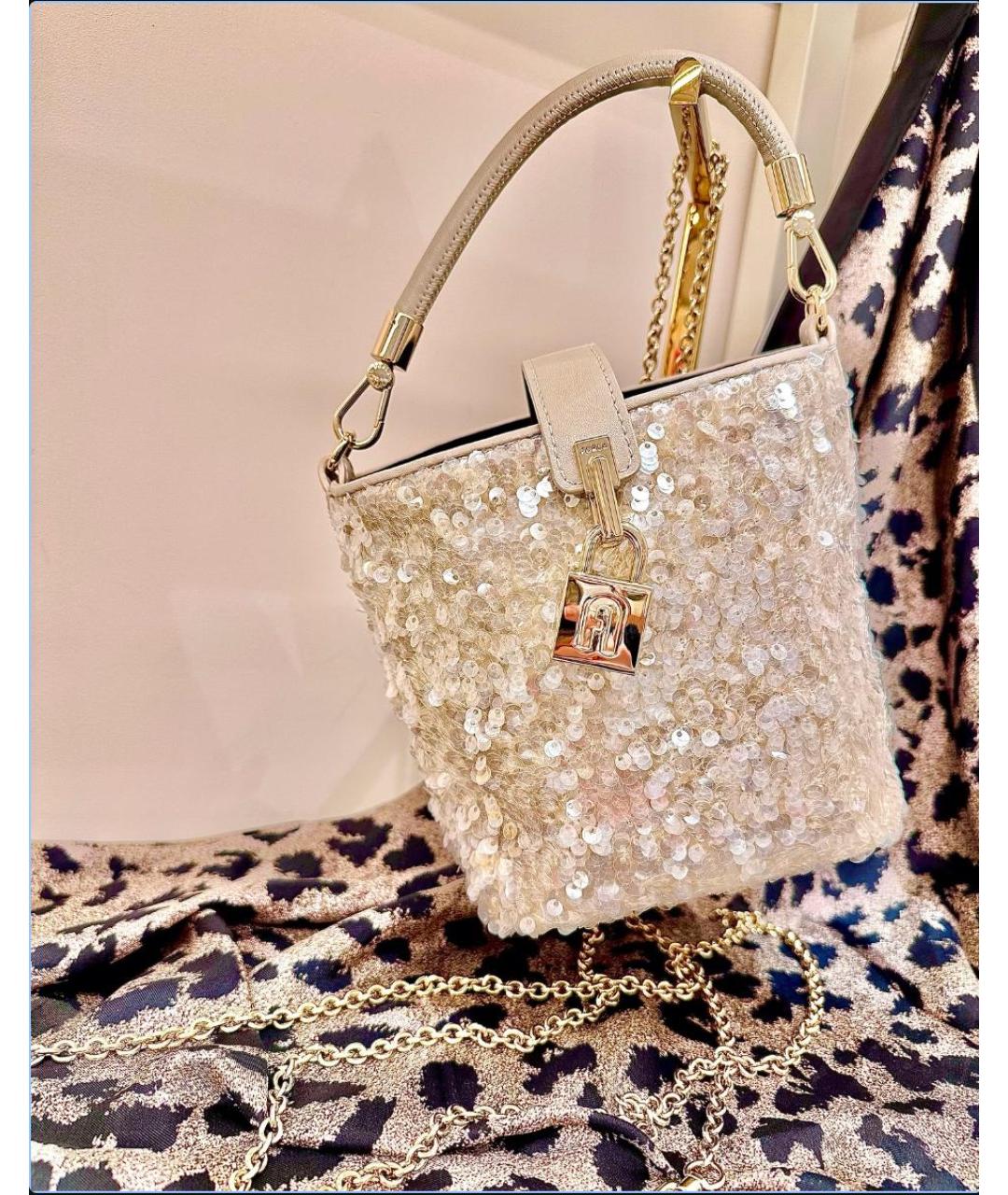 FURLA Бежевая сумка с короткими ручками, фото 8