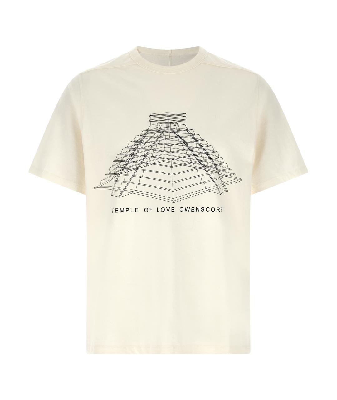 RICK OWENS Белая хлопковая футболка, фото 1