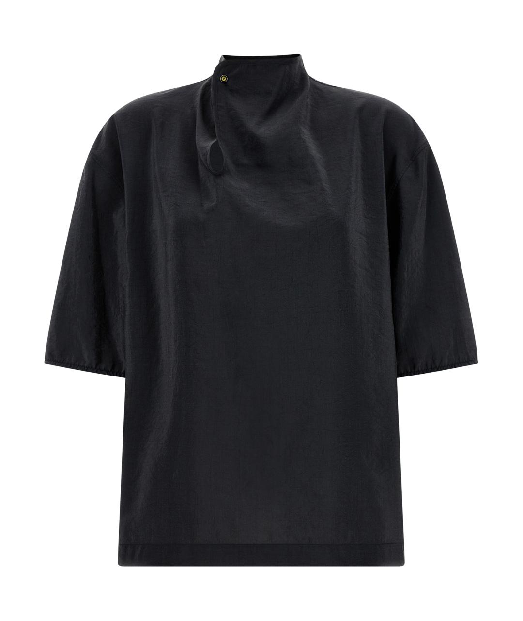 LEMAIRE Черная шелковая футболка, фото 1