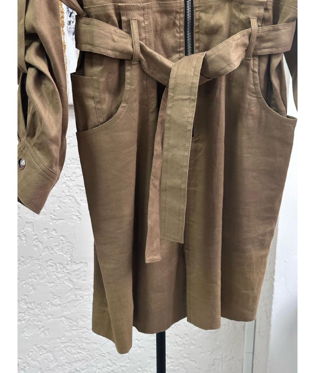 IRO Горчичное льняное повседневное платье, фото 4