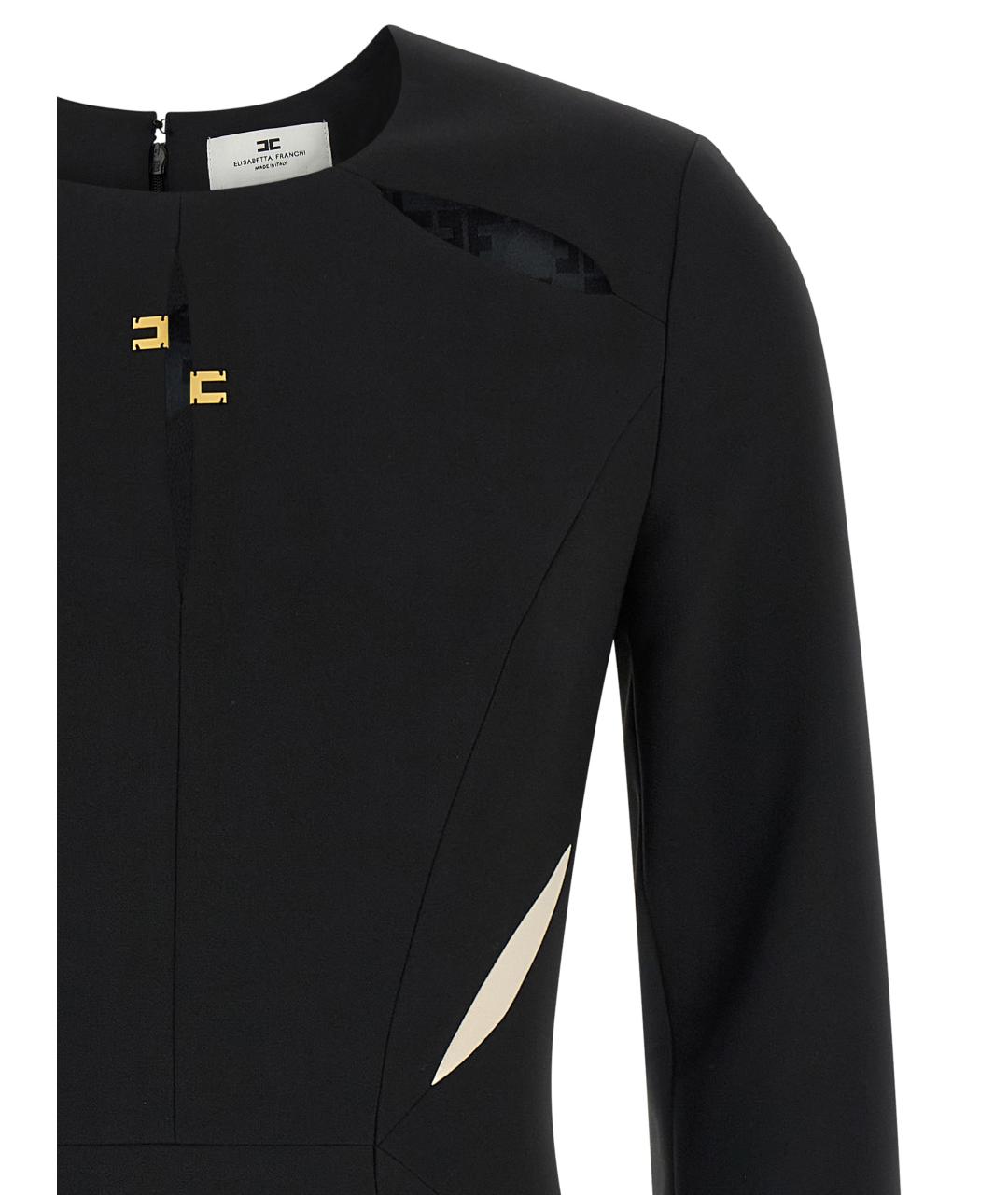 ELISABETTA FRANCHI Черный полиэстеровый сарафан, фото 3