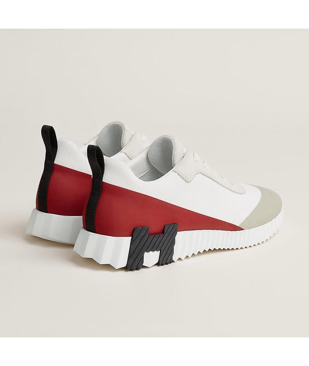 HERMES Белые текстильные низкие кроссовки / кеды, фото 3