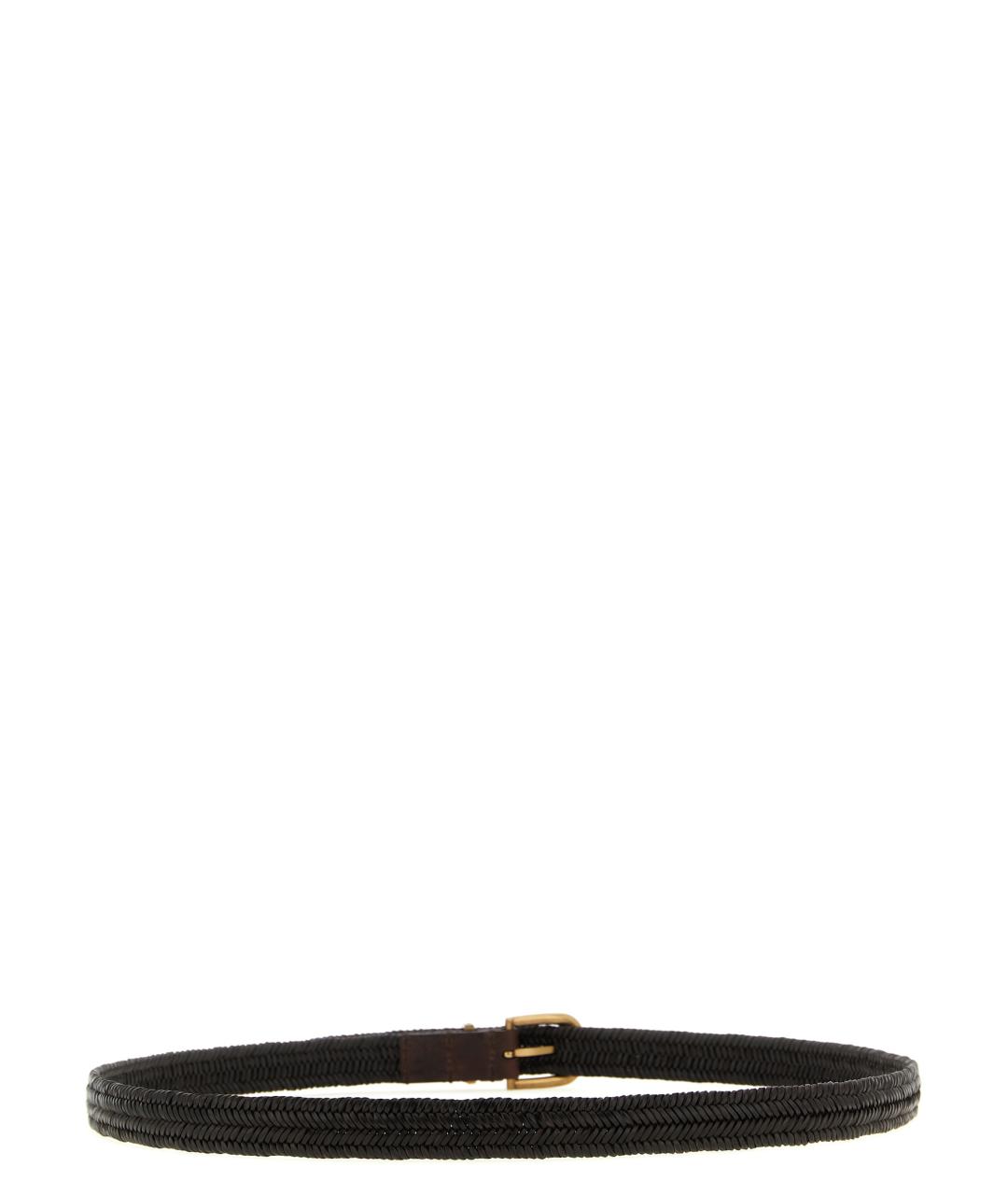 BRUNELLO CUCINELLI Коричневый кожаный ремень, фото 2