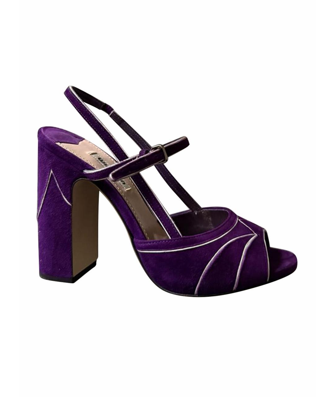 MIU MIU Фиолетовые кожаные босоножки, фото 1