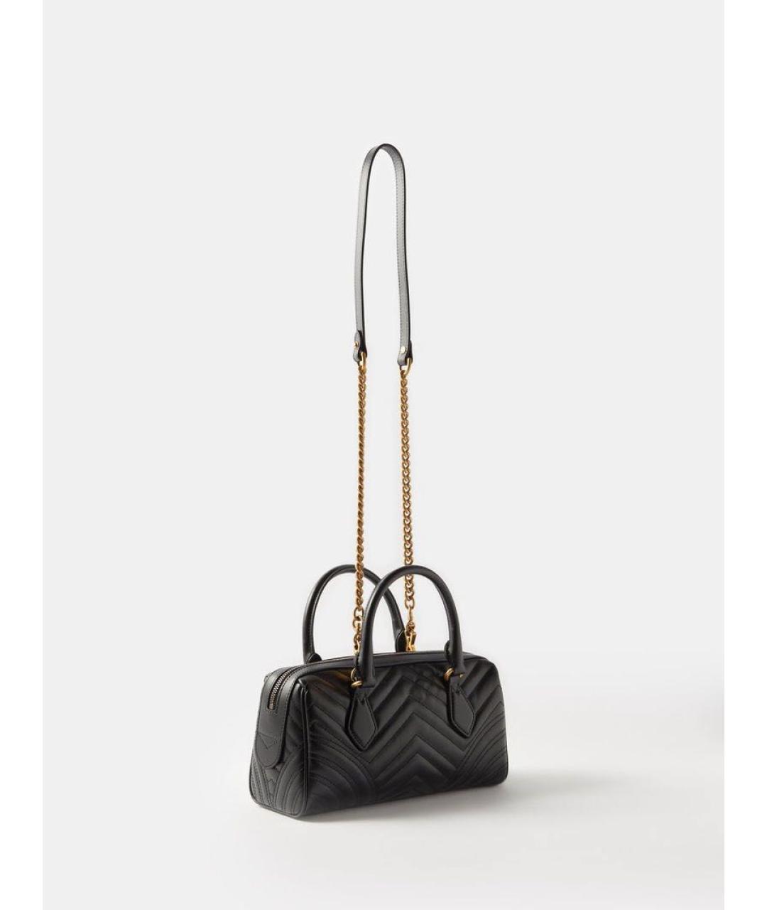 GUCCI Черная кожаная сумка с короткими ручками, фото 3