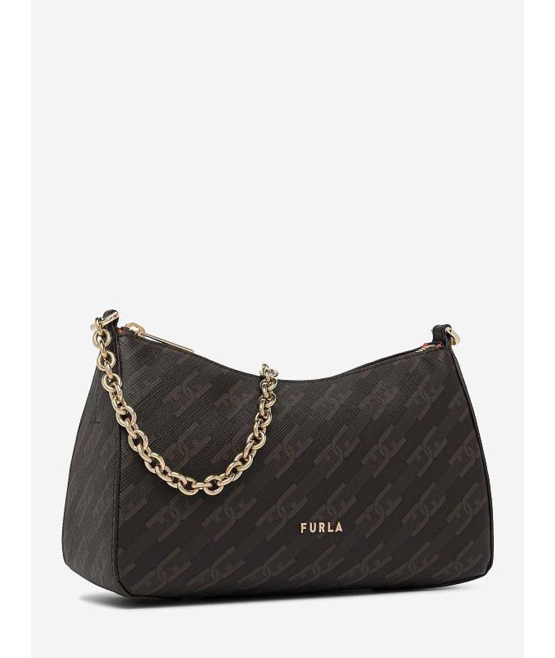 FURLA Коричневая кожаная сумка через плечо, фото 2