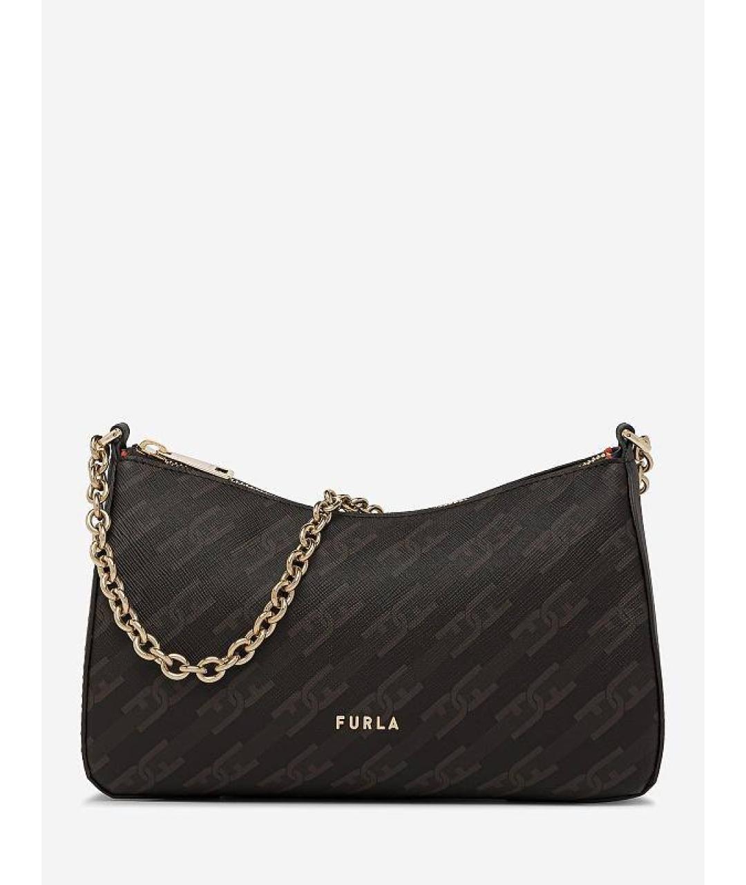 FURLA Коричневая кожаная сумка через плечо, фото 8