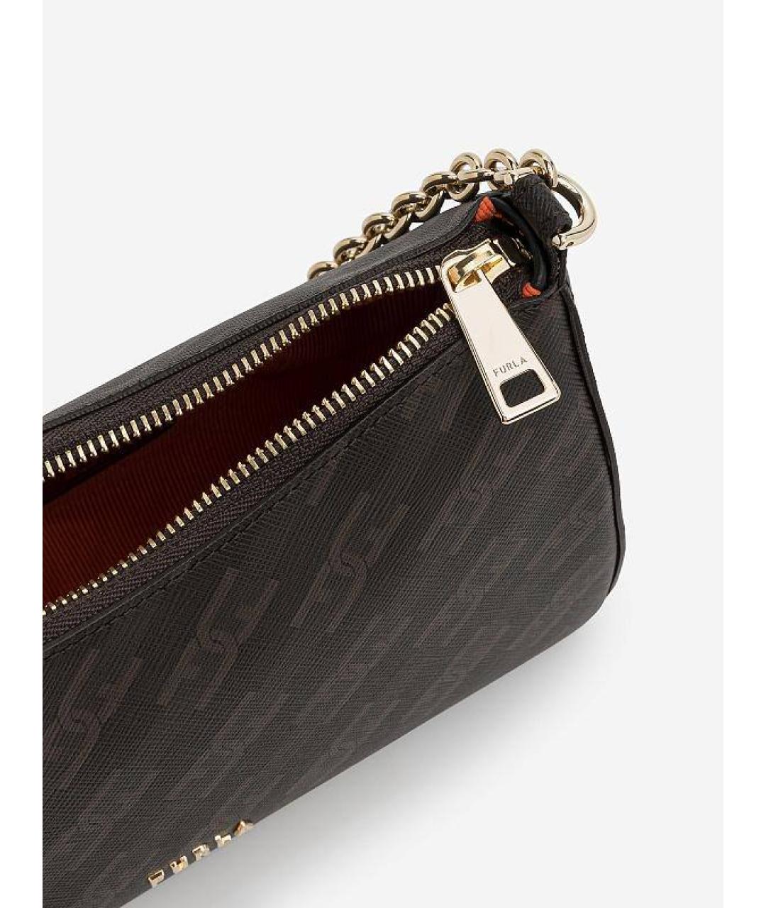 FURLA Коричневая кожаная сумка через плечо, фото 4