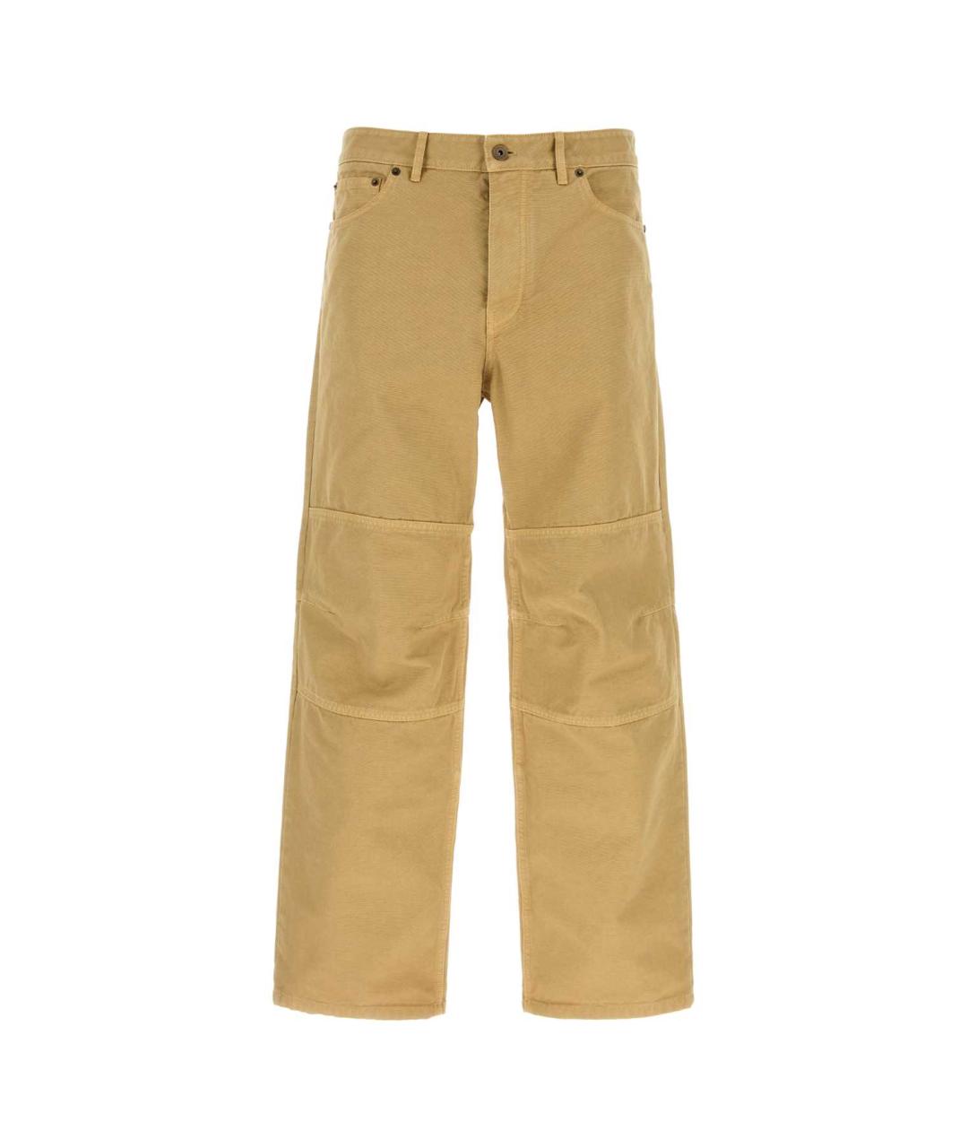 BURBERRY Горчичные хлопковые повседневные брюки, фото 1