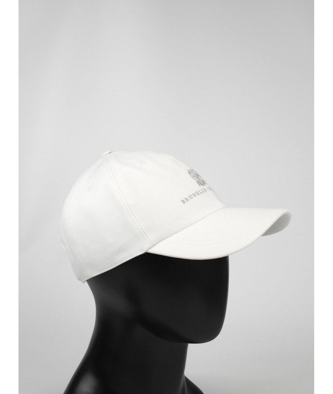 BRUNELLO CUCINELLI Белая хлопковая кепка/бейсболка, фото 2