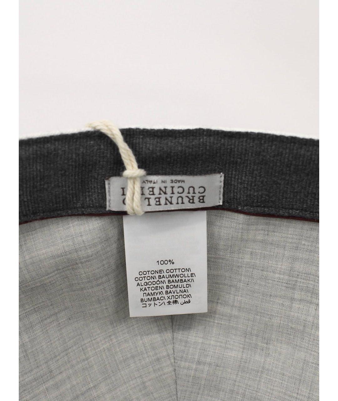 BRUNELLO CUCINELLI Белая хлопковая кепка/бейсболка, фото 5