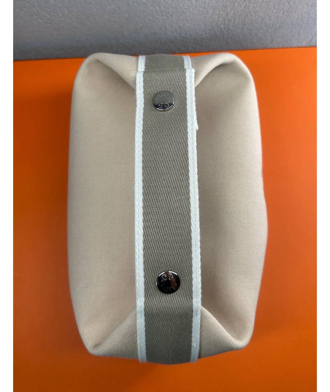 HERMES Бежевая хлопковая косметичка, фото 5